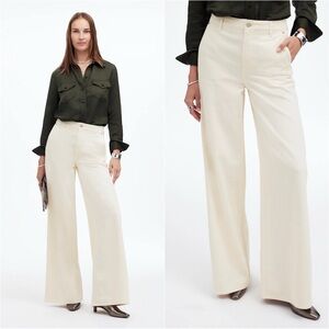 Madewell Jeans Wide Sweep Denim Trousers Vintage Ivory 24 NWT New Flaws*